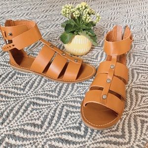 Madewell 100% Leather Rowan Gladiator Sandals